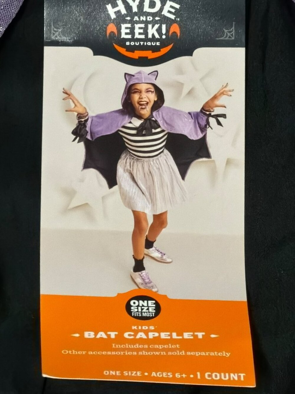 Hyde And Eek! Kids Bat Capelet Hooded  Ages 6+ Halloween Costume